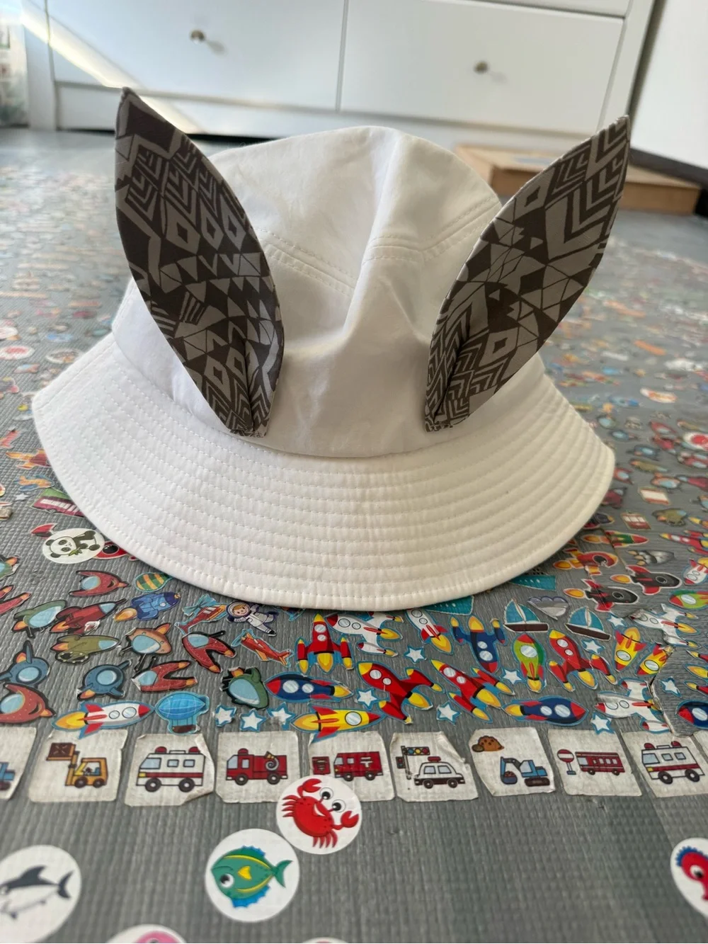 Elfinfolk toddler white Bucket Hat with ears